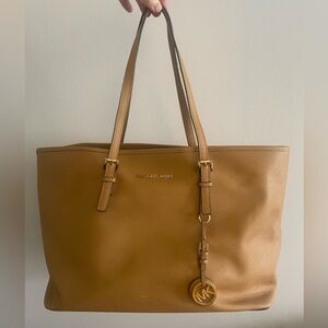 AUTHENTIC Michael Kors Tan Leather Tote Bag